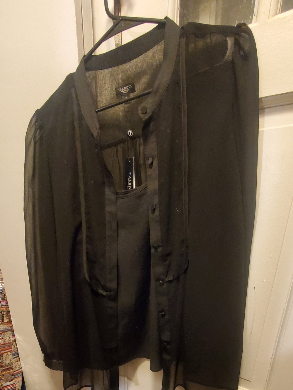 Talbots Sheer Black  2 Piece Blouse